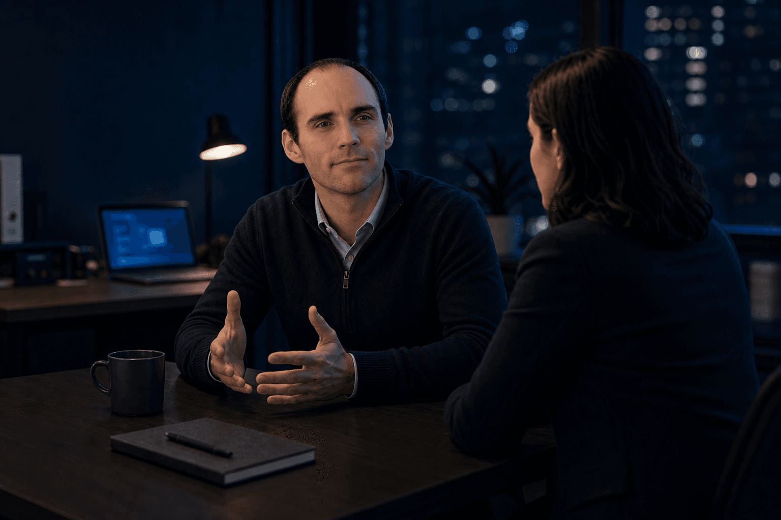 A business owner in conversation with a customer