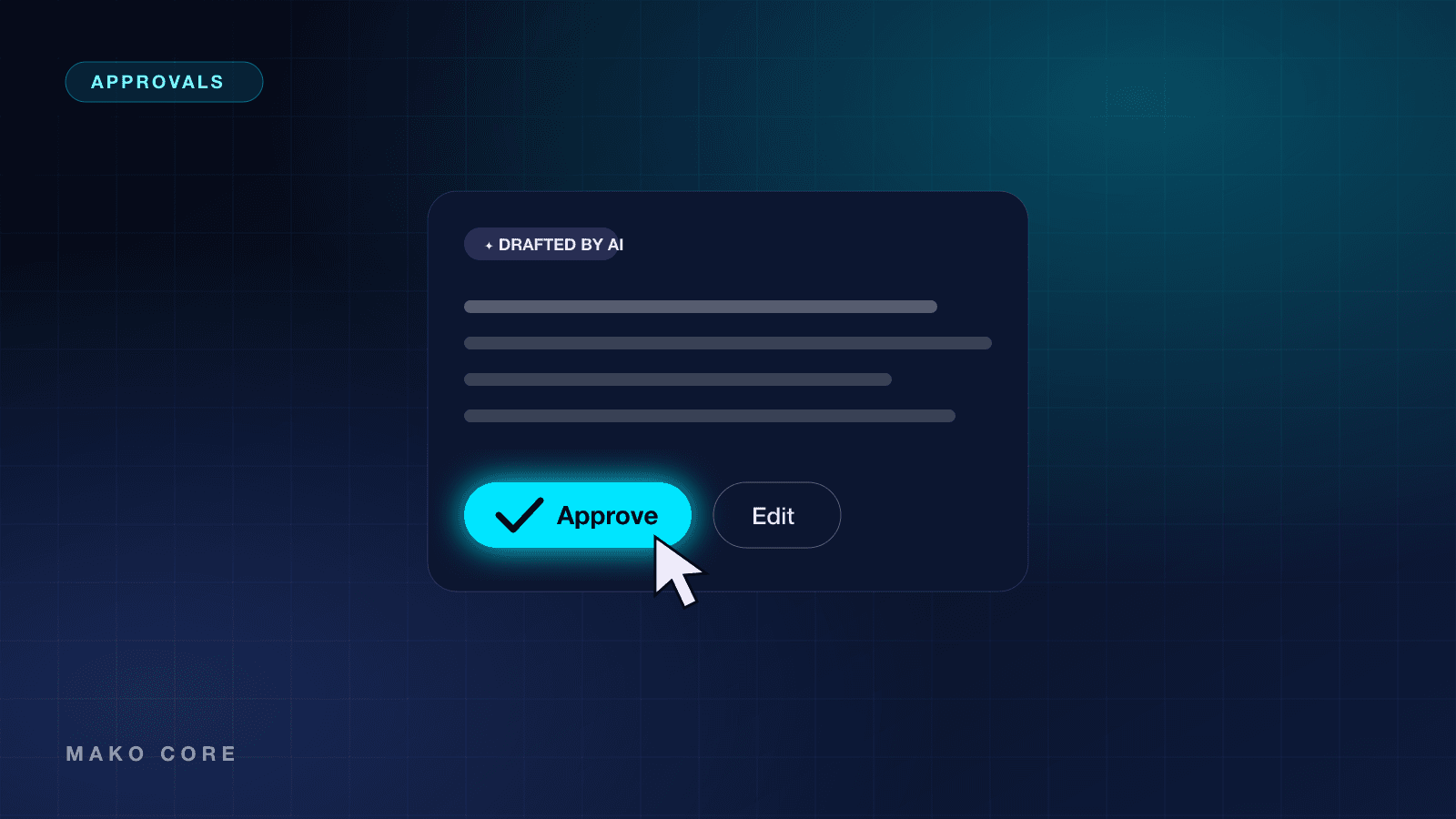 An AI-drafted message waiting on an Approve button